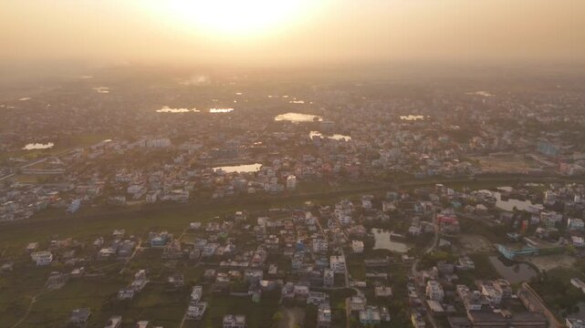 4K Drone Footage of Madhubani Town, Bihar | Aerial View of Cityscape, Roads, and Urban Landscape in Mithila Region, India