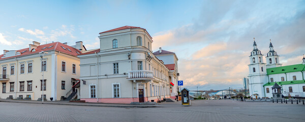 Evening Minsk in late autumn.  Belarus