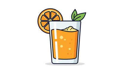 Vibrant orange juice illustration with fresh mint perfect for healthy lifestyle blogs and summer drink promotions a refreshing splash of citrusy goodness, Generative AI.