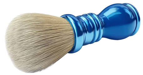 Blue Shaving Brush Bristles and Handle isolated on a transparent background