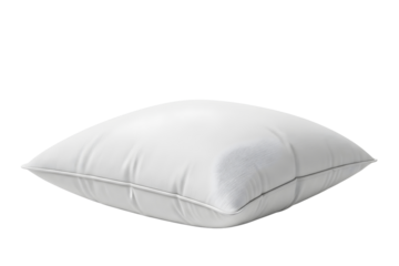 White square pillow isolated on transparent background for sleeping or relaxing