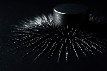 Iron Filings Demonstrating Magnetic Field Lines