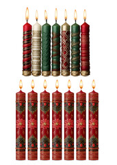 Set of two candles, perfect for celebrations. Transparent background