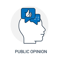Public Opinion Polling Survey Feedback Communication Sentiment Research Social Media Business Outline Vector