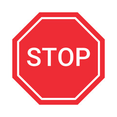 Stop sign is prohibited, Stop traffic sign, red vector illustration for apps and webdesign, Red Stop Sign Vector illustration printable design.