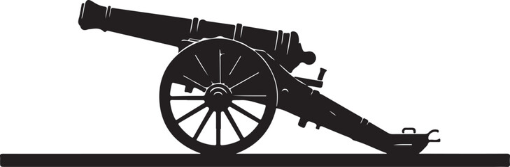 Fototapeta premium Silhouette of an old cannon