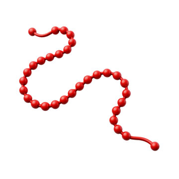 red bead Christmas garland with glossy finish 3D Icon &ndash; Glossy Minimal Emoji Style, Isolated PNG object