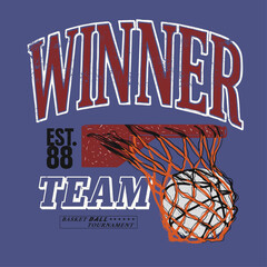 Basketball vectro graphic artwork. basketball net hand drawing illustration. sports tee shirt sweatshirt graphics. © Justin