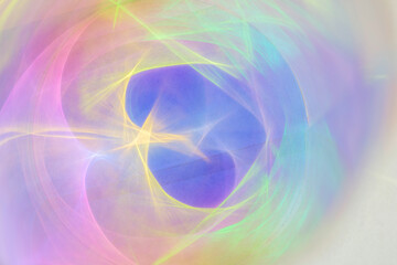 Abstract Metallic Foil Light Swirls in Rainbow Hues, Evoking Energy, Motion, and Futuristic Calm Visuals