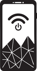 Digital phone off icon. phone detox silhouette off icon.