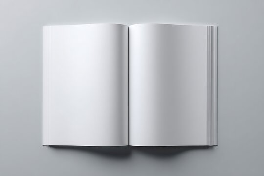 Open book with blank pages presented on a neutral background creates a simple and versatile image.