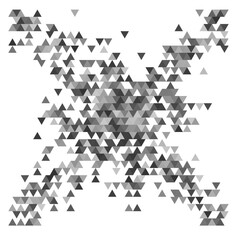 Black triangle halftone random background.