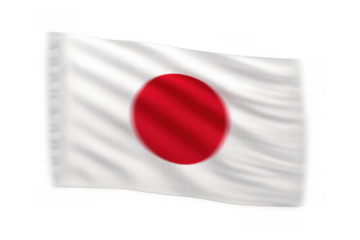 Japan national flag waving, representing japanese culture, identity, patriotism, and sovereignty on a transparent background