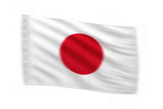 Japan national flag waving, representing japanese culture, identity, patriotism, and sovereignty on a transparent background