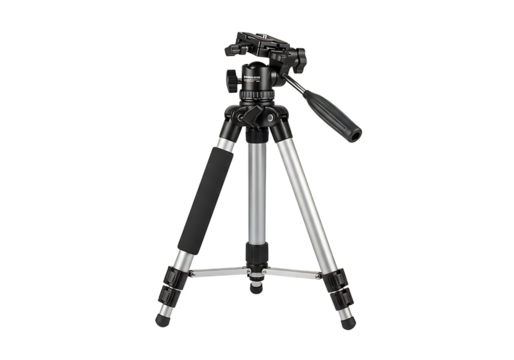 Professional photography tripod for stable camera and video capture isolated on transparent background
