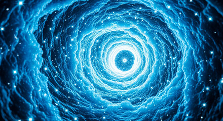 Celestial Swirl A Mesmerizing Journey Through a Blue Cosmic Vortex