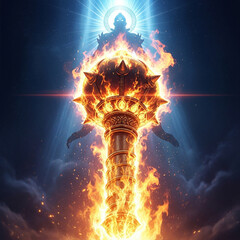 Flaming Mace A Fiery Whisk of Light and Shadow