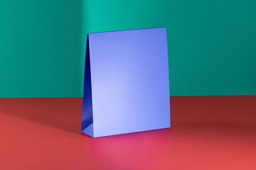 Blue cardboard envelope template without logo