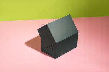 Open green box mockup without logos for confectionery products