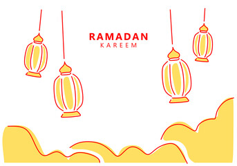 minimalist illustration of  lantern with a crescent moon and stars Ramadan  Eid  and Islamic festive themes.