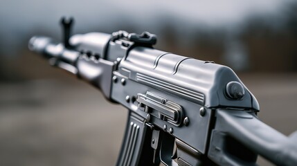 Close Up of Modern Assault Rifle Barrel