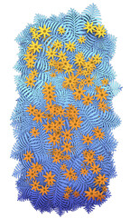 Bush in cartoon style. 3d rendering.