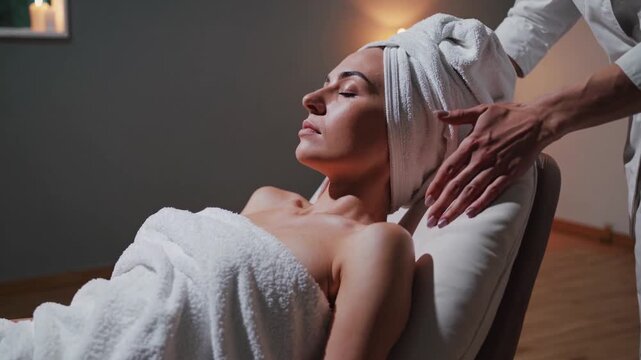 Relaxing facial treatment at a wellness center designed to rejuvenate skin and provide tranquility