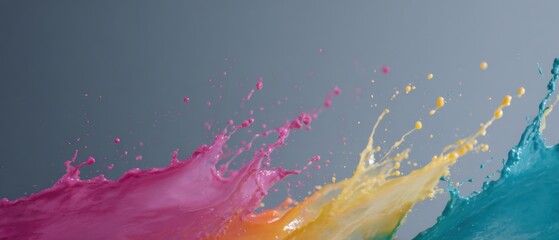 478. dynamic splash of colorful paint for art ad, advertising mood, controlled studio lighting, balanced rule of thirds, generic props only
