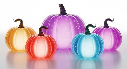 Pumpkin, colorful glowing fantasy display