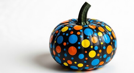 Pumpkin with colorful polka dots