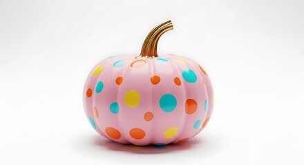 Pumpkin with colorful polka dots