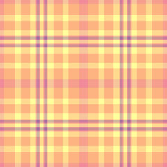 Menu texture background vector, dreamy seamless textile fabric. Yuletide check plaid tartan pattern in red and orange colors.
