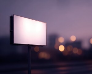 330. blank billboard in urban setting at dusk, advertising mood, soft diffused glow, minimal composition, ideal for commercial use
