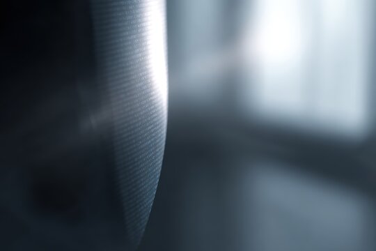 47. cybersecurity concept with translucent shields and code, professional tone, natural window light, minimal composition, ideal for online ads