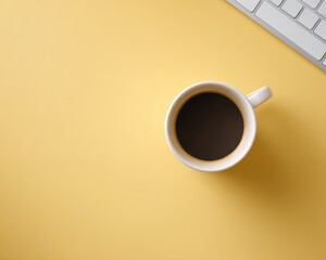 173. creative desk flat lay for marketing visuals, advertising mood, golden hour tone, ample space for text, ideal for commercial use