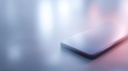 424. modern smartphone floating with glowing UI, modern vibe, soft diffused glow, ample space for text, ideal for commercial use