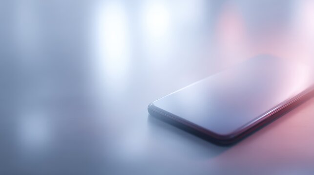 424. modern smartphone floating with glowing UI, modern vibe, soft diffused glow, ample space for text, ideal for commercial use