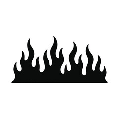 Black silhouette of fire flames for design element
