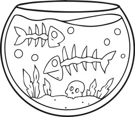 Piranha Aquarium Tattoo Stencil T-shirt Print