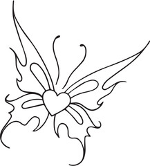 Tribal Butterfly Tattoo Stencil T-shirt Print