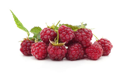 Pile of fresh ripe raspberries.