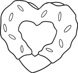 Heart Donut Tattoo Stencil T-shirt Print