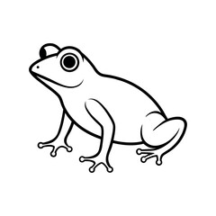 Tree Frog Outline Line Art Vector Illustration