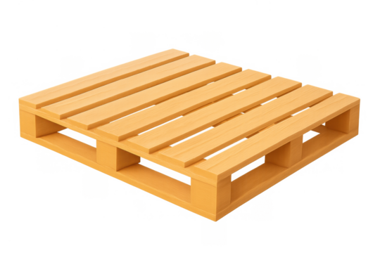 Wooden pallet for shipping transporting goods in logistics and warehouse management, transparent background - Powered by Adobe