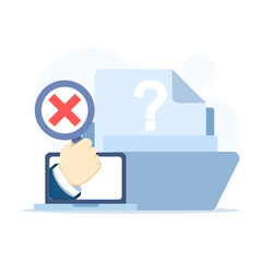 Data not found search concept illustration, ideal for websites, landing pages, mobile apps, posters, and banners, representing missing results or unavailable information.