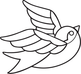 Traditional Dove Bird Tattoo Stencil T-shirt Print