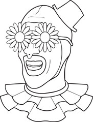 Terror Clown Tattoo Stencil T-shirt Print