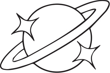 Planet Icon Tattoo Stencil T-shirt Print