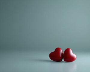 136. Valentine minimal hearts without text, calm atmosphere, controlled studio lighting, minimal composition, generic props only