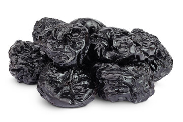 Obraz premium Prunes isolated on white background, heap of dried plums